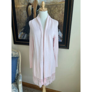 Lilly Pulitzer Pink Knit Cardigan with Fringe - Size L